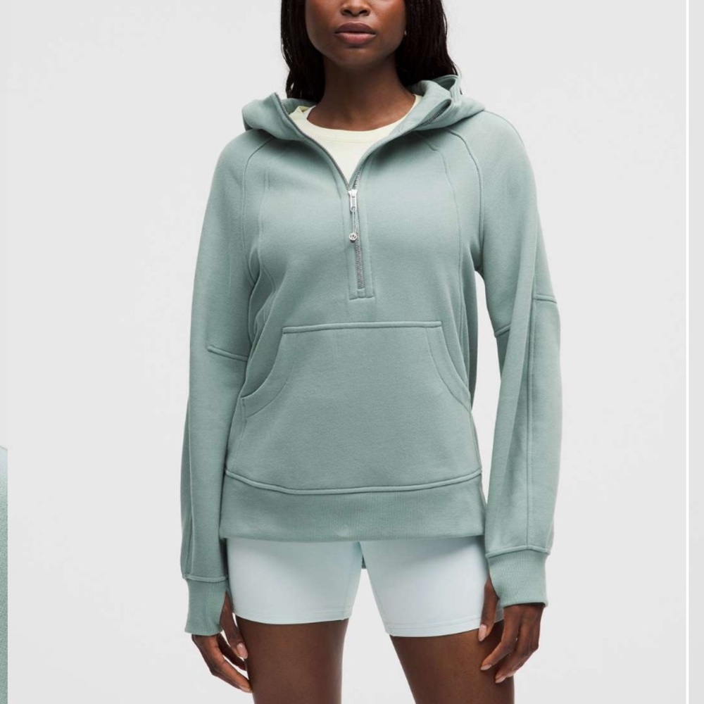lululemon athletica Sage Green Half-Zip Hoodie Pullover
